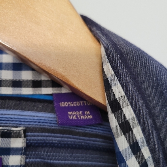 Tallia Men's 100% Cotton Striped Button Down Shirt - Picture 6 of 8